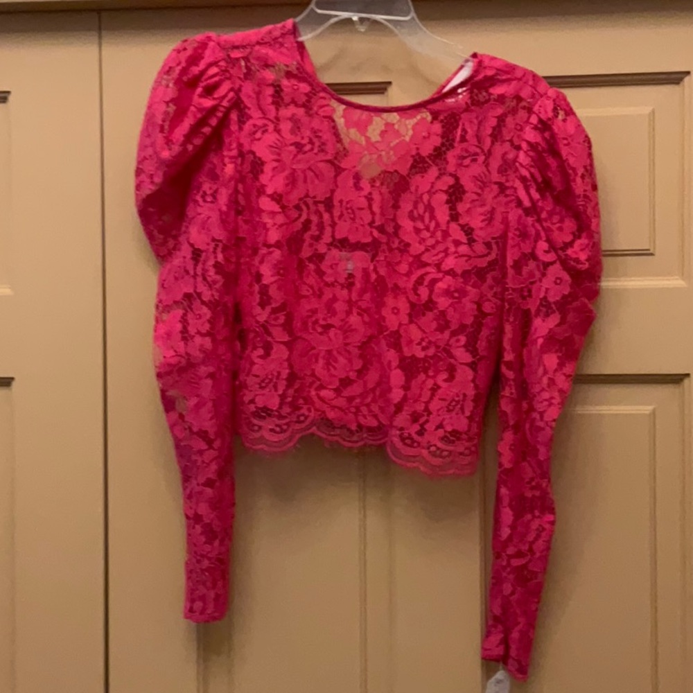 Elegant Pink Lace Women's Top